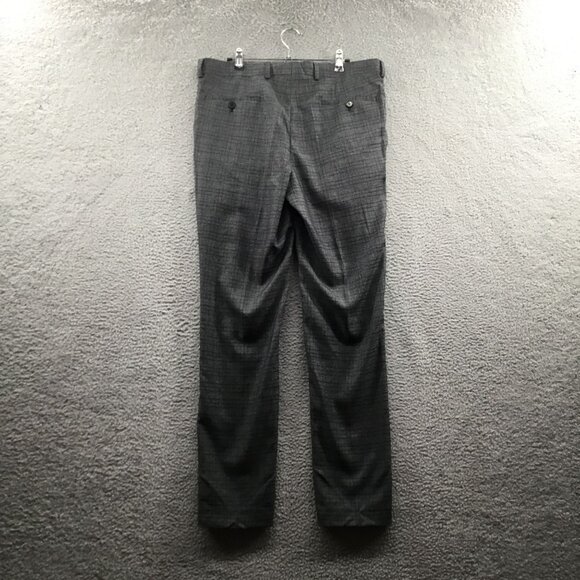 The‎ Savile Row Co Brixton Shadow Plaid Dress Pants Charcoal Grey 34W - Picture 3 of 4